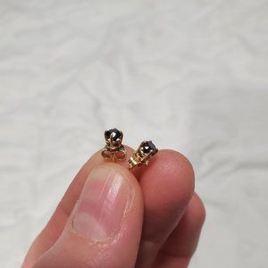 14k YG Genuine Black Diamond Studs